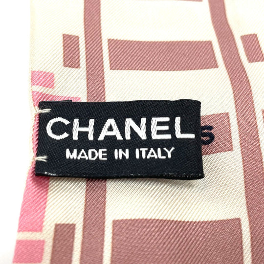 CHANEL scarf silk white CCCOCO Mark Track motif Women Used Authentic