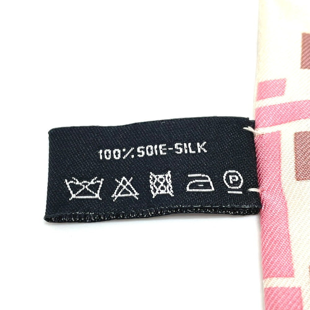 CHANEL scarf silk white CCCOCO Mark Track motif Women Used Authentic
