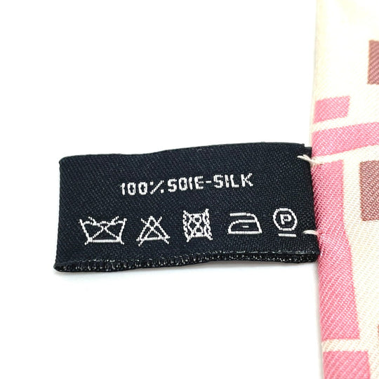 CHANEL scarf silk white CCCOCO Mark Track motif Women Used Authentic