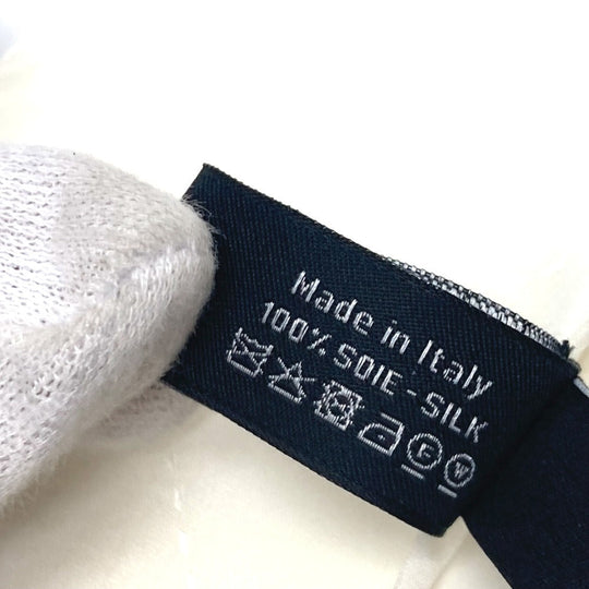 CHANEL scarf silk white COCO Mark Matrasse Women Used Authentic