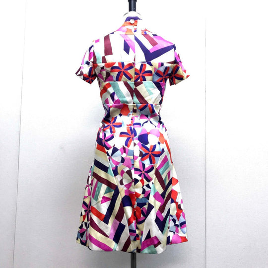 CHANEL one piece P53088 silk multicolor Flower flower 16C Women 36 Used Authentic