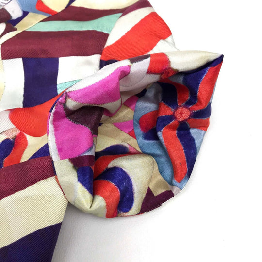 CHANEL one piece P53088 silk multicolor Flower flower 16C Women 36 Used Authentic