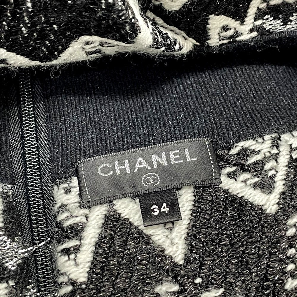 CHANEL skirt P55435K07229 Wool / cashmere black 16K Side double zip Women 34 Used Authentic