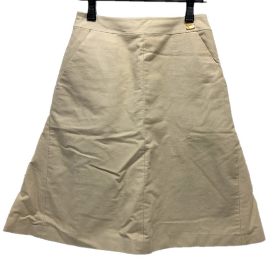 CHANEL skirt AH951 cotton beige Square logo pocket 01A Women 36 Used Authentic