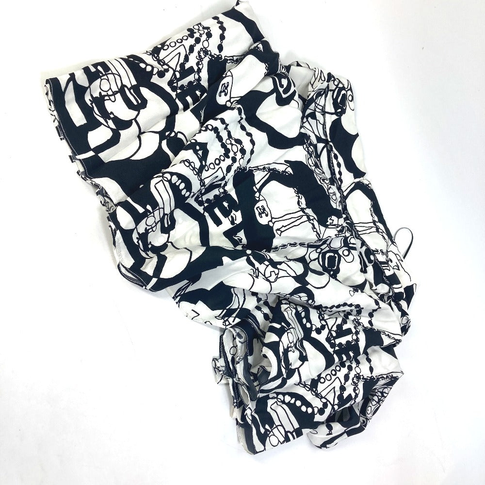 CHANEL skirt P71863 silk white CC COCO Mark Camellia all over pattern icon 34