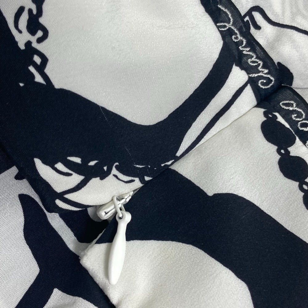 CHANEL skirt P71863 silk white CC COCO Mark Camellia all over pattern icon 34