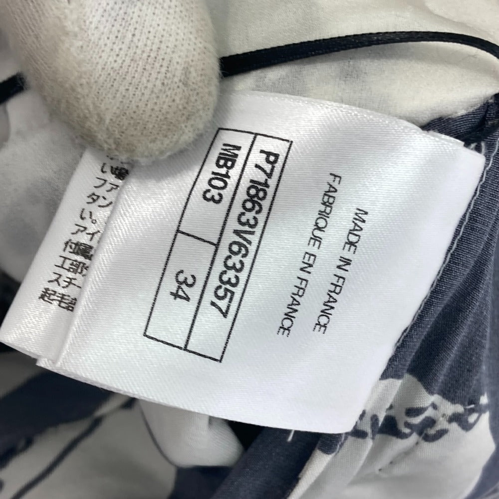 CHANEL skirt P71863 silk white CC COCO Mark Camellia all over pattern icon 34