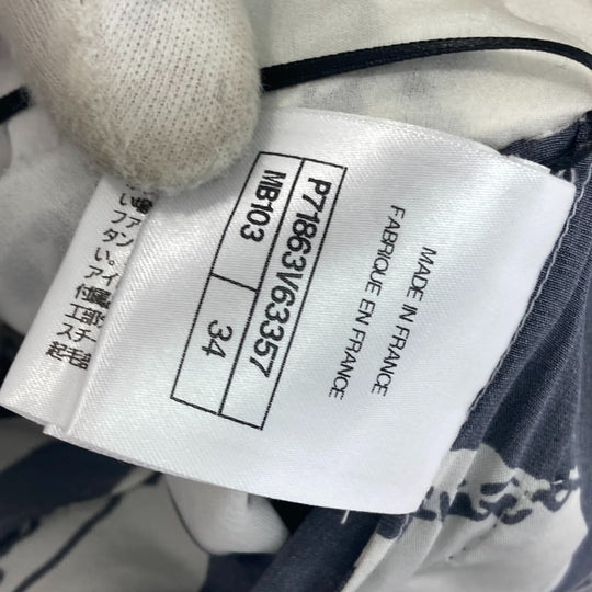 CHANEL skirt P71863 silk white CC COCO Mark Camellia all over pattern icon 34