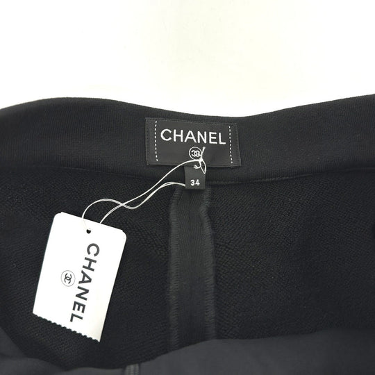 CHANEL Pants P76230 cotton black 24A COCO Mark Button CC Women 34 Used Authentic