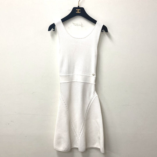 CHANEL one piece cotton white 15P Women 34 Used Authentic