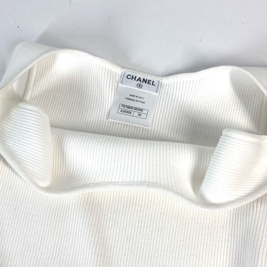 CHANEL one piece cotton white 15P Women 34 Used Authentic