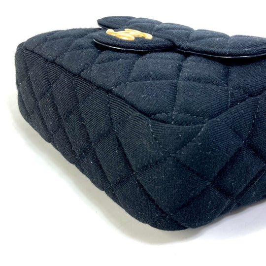 CHANEL Shoulder Bag AS3710 Jersey black Matrasse Small Hobo