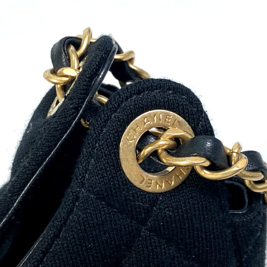 CHANEL Shoulder Bag AS3710 Jersey black Matrasse Small Hobo