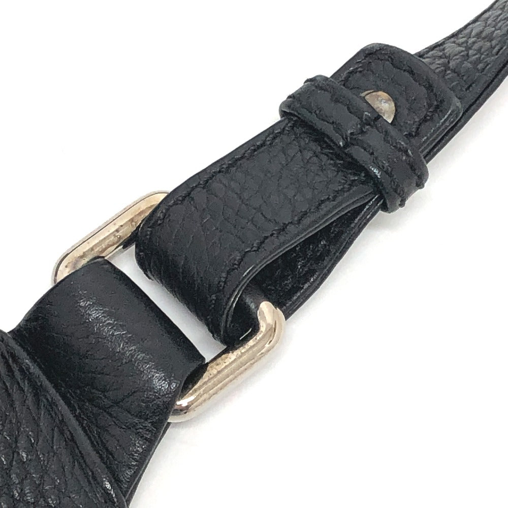 CHANEL Shoulder Bag Calf leather black logo fringe