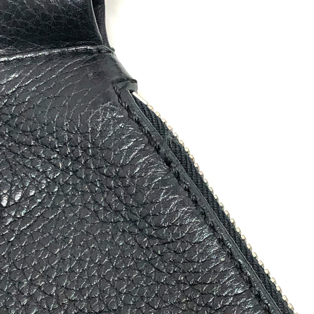 CHANEL Shoulder Bag Calf leather black logo fringe