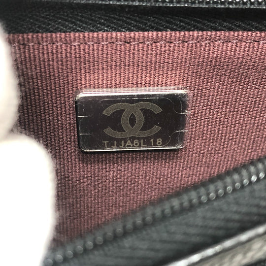 CHANEL Shoulder Bag AP0250 Caviar skin black Long Wallet Purse COCO Mark Women Used Authentic