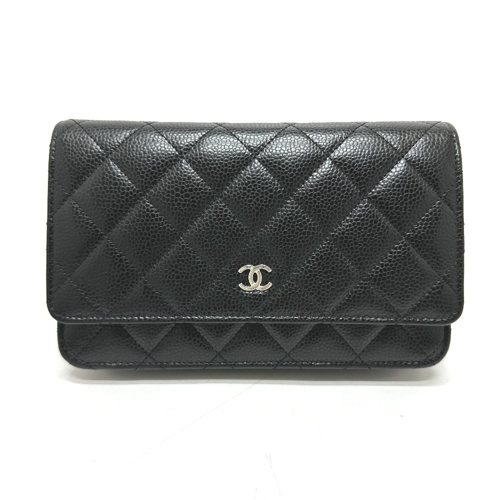 CHANEL Shoulder Bag AP0250 Caviar skin black CC Matelasse COCO Mark Classic Chain Wallet