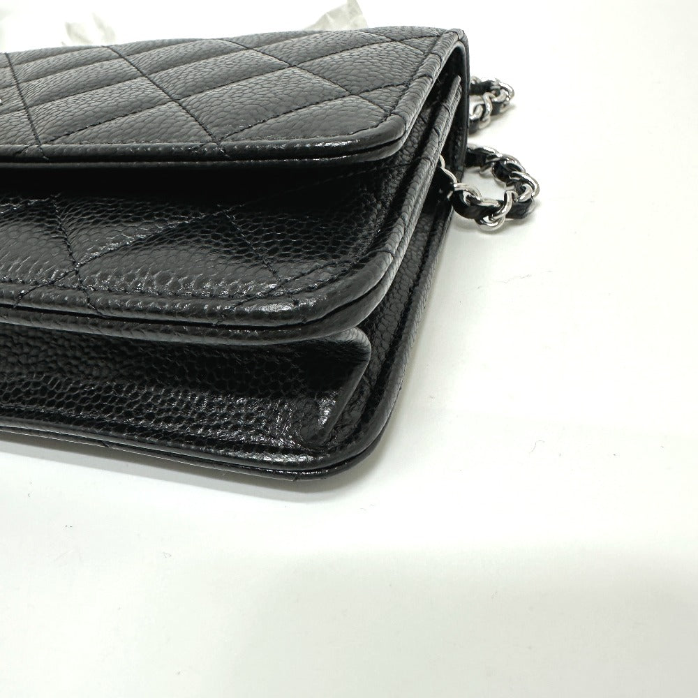 CHANEL Shoulder Bag AP0250 Caviar skin black CC Matelasse COCO Mark Classic Chain Wallet