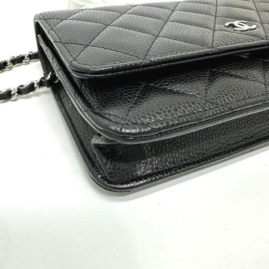 CHANEL Shoulder Bag AP0250 Caviar skin black CC Matelasse COCO Mark Classic Chain Wallet