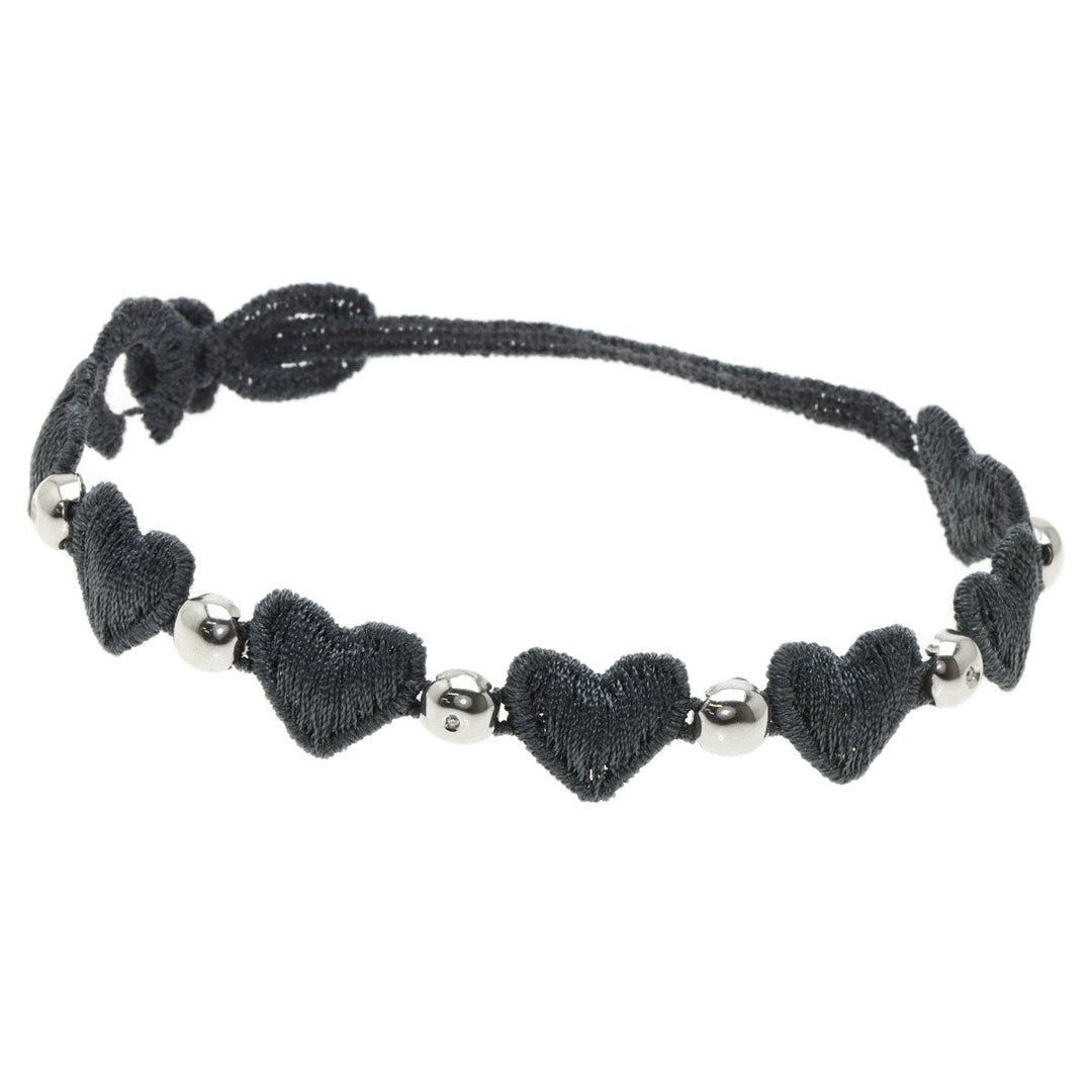 Damiani bracelet SV gray 3P Diamond Heart Women Used Authentic