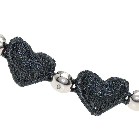 Damiani bracelet SV gray 3P Diamond Heart Women Used Authentic