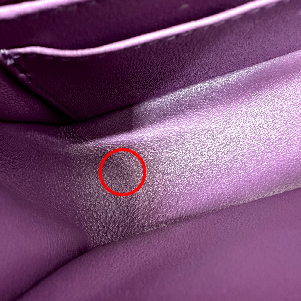 CHANEL Shoulder Bag lambskin purple COCO Mark Minimato Matelasse 20 Women Used Authentic