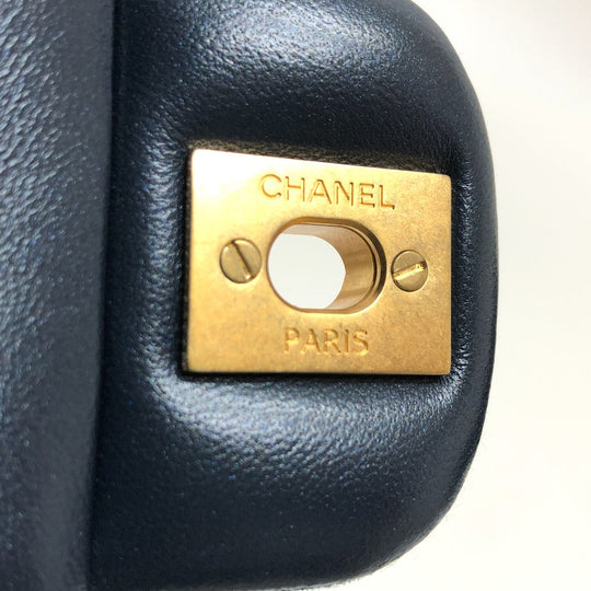 CHANEL Shoulder Bag denim blue Mini matrasse