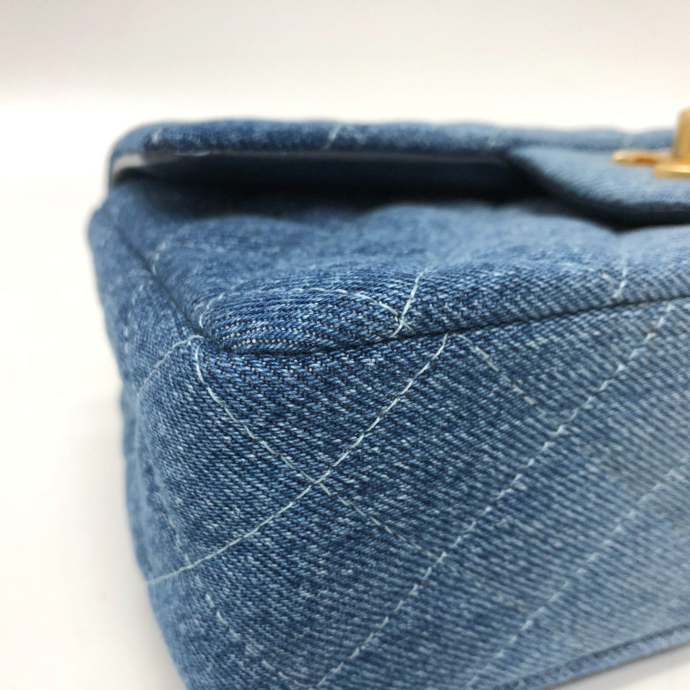 CHANEL Shoulder Bag denim blue Mini matrasse