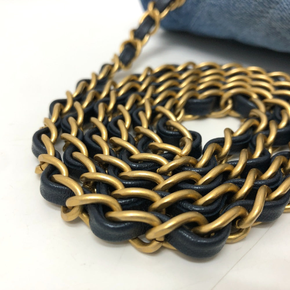 CHANEL Shoulder Bag denim blue Mini matrasse