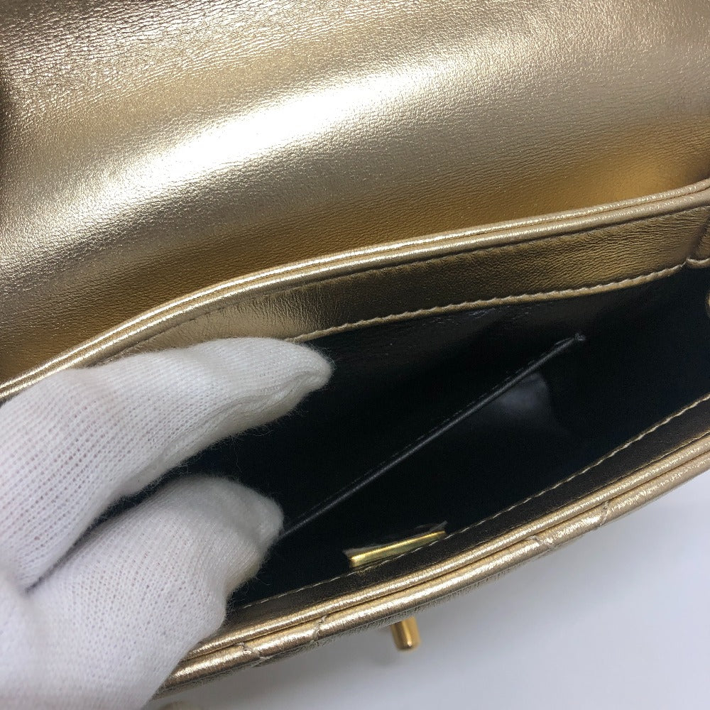 CHANEL Shoulder Bag AS3240 lambskin gold Matelasse COCO Mark Rhinestone