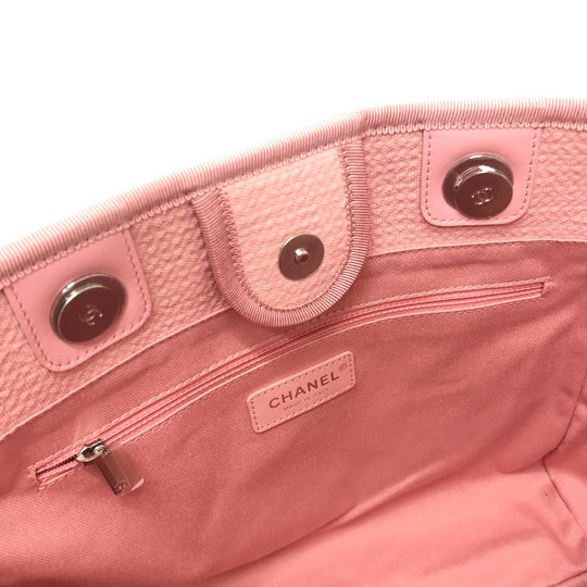 CHANEL Shoulder Bag AS3257 canvas pink Deauville Women Used Authentic