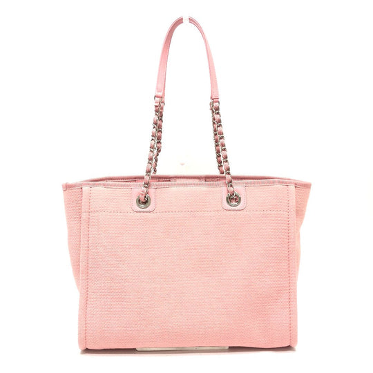 CHANEL Shoulder Bag AS3257 canvas pink Deauville Women Used Authentic