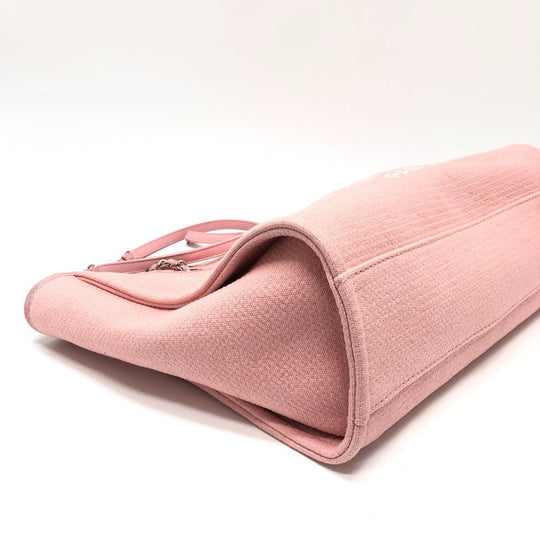 CHANEL Shoulder Bag AS3257 canvas pink Deauville Women Used Authentic