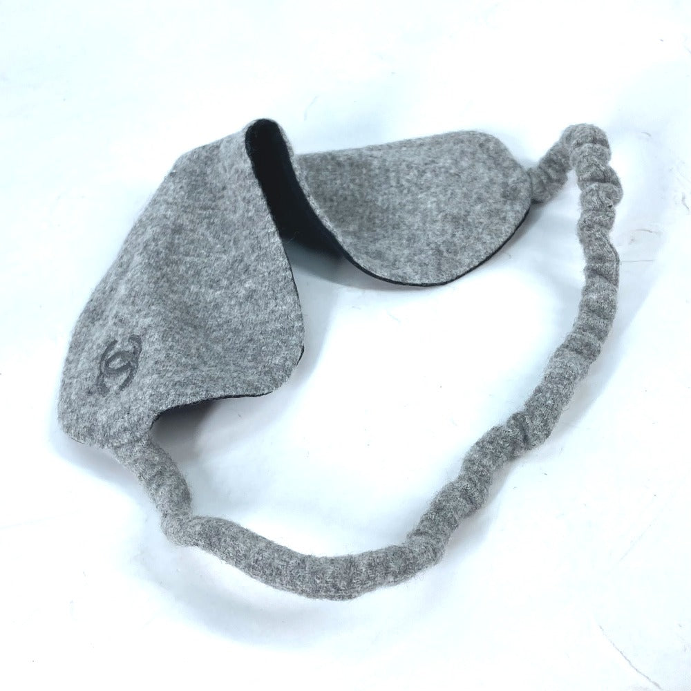CHANEL Other miscellaneous goods silk gray Travel Supplies Sleep Supplies CC COCO Mark Eye Mask Women Used Authentic