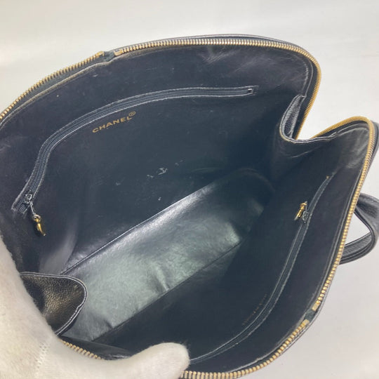 CHANEL Shoulder Bag Caviar skin black Shoulder CC COCO Mark Cocoball Women Used Authentic