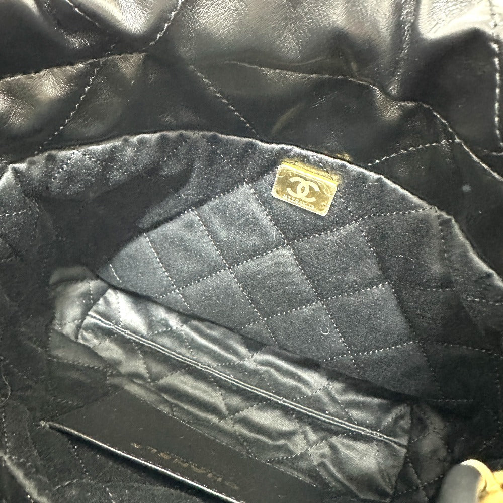CHANEL Shoulder Bag AS3980 Calfskin black COCO Mark CHANEL22 mini Women Used Authentic