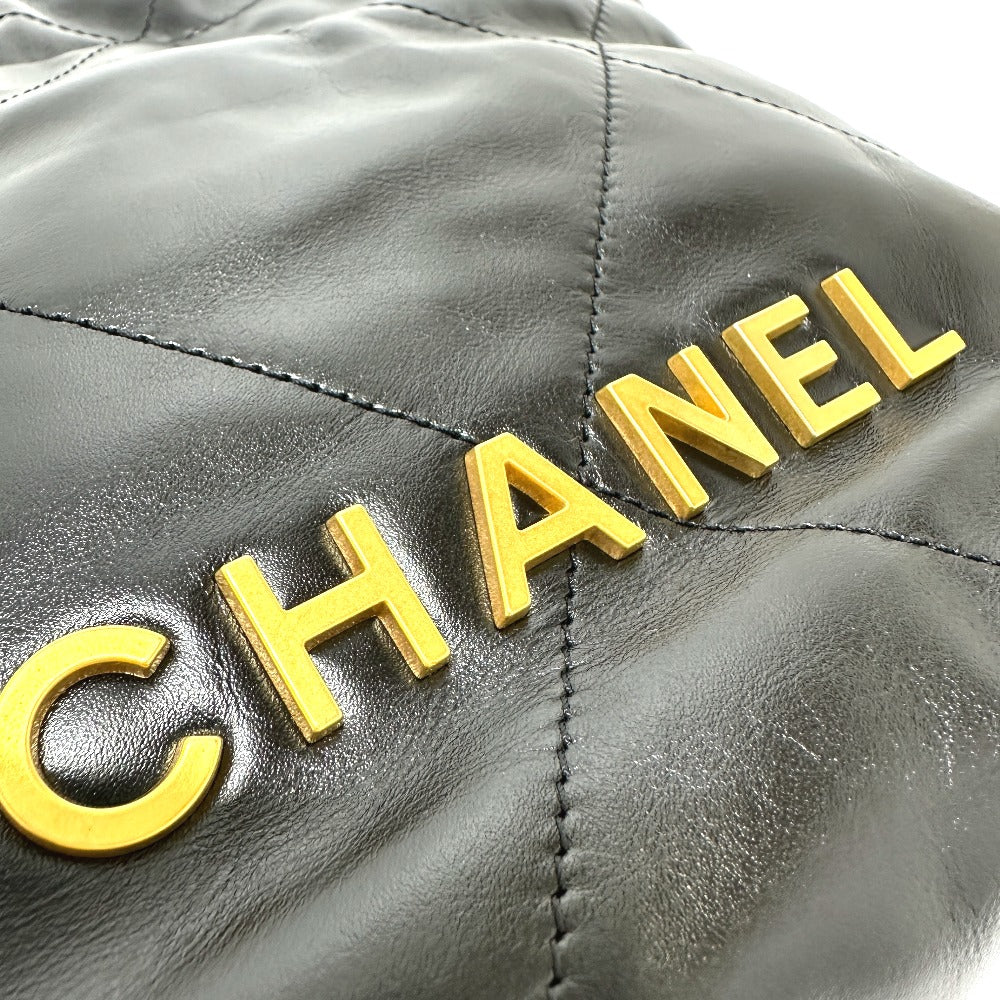 CHANEL Shoulder Bag AS3980 Calfskin black COCO Mark CHANEL22 mini Women Used Authentic