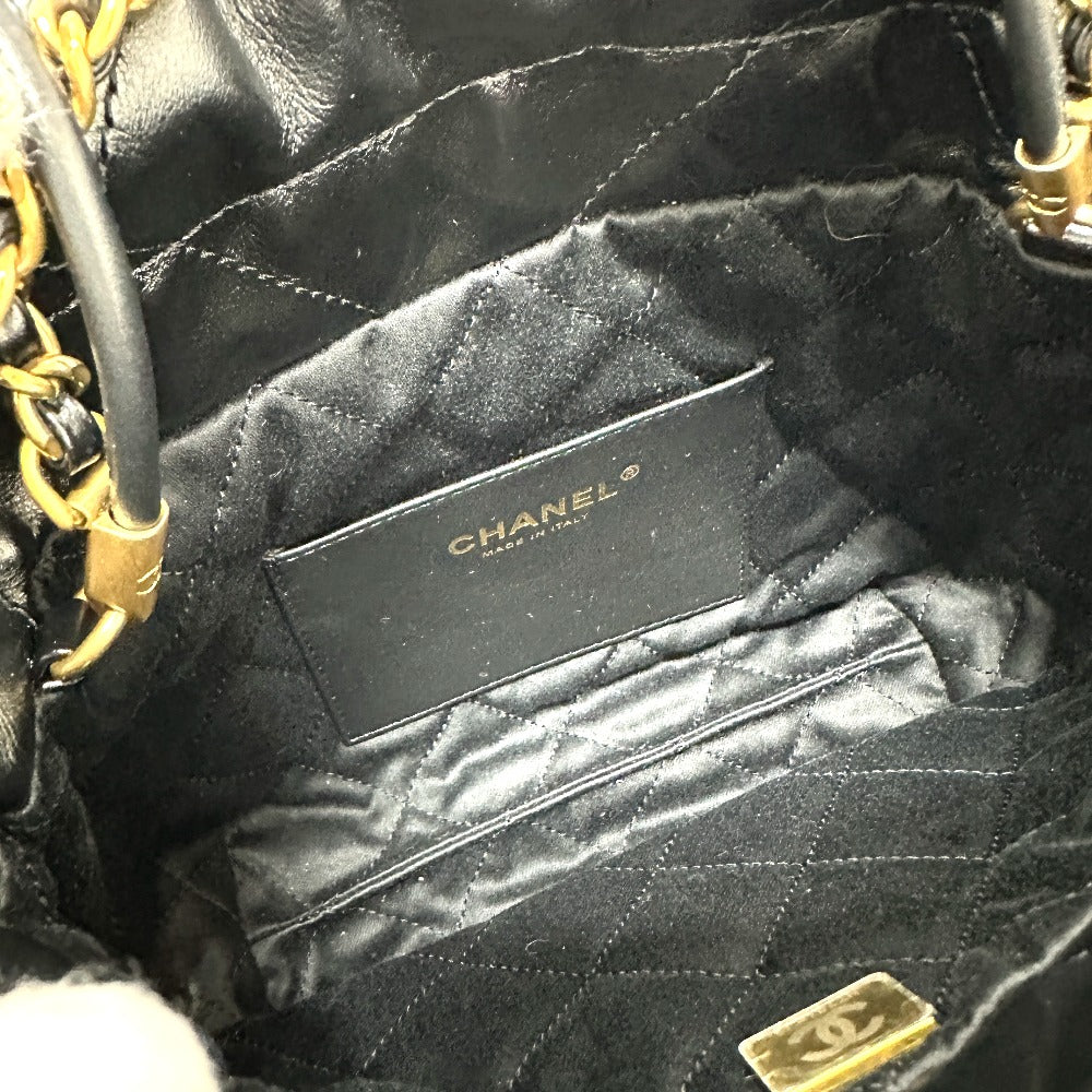 CHANEL Shoulder Bag AS3980 Calfskin black COCO Mark CHANEL22 mini Women Used Authentic