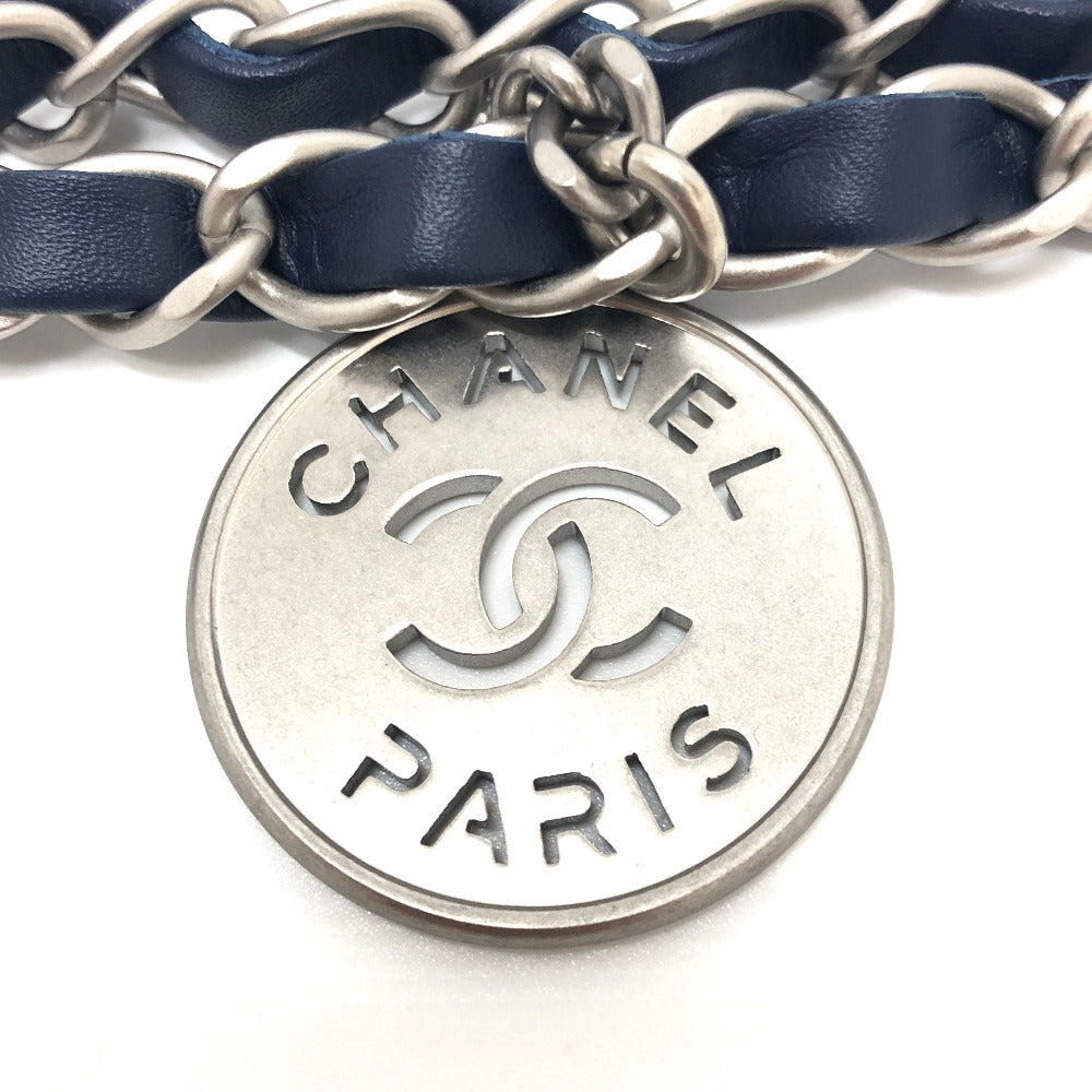 CHANEL Shoulder Bag AS3260 denim blue Chanel 22 Matelasse with medal charm Women Used Authentic