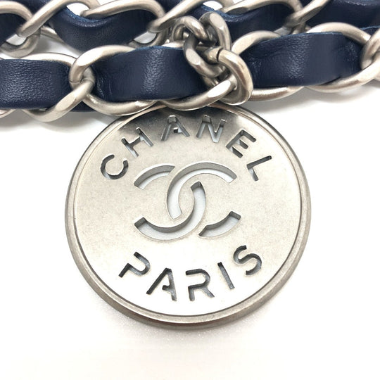 CHANEL Shoulder Bag AS3260 denim blue Chanel 22 Matelasse with medal charm Women Used Authentic