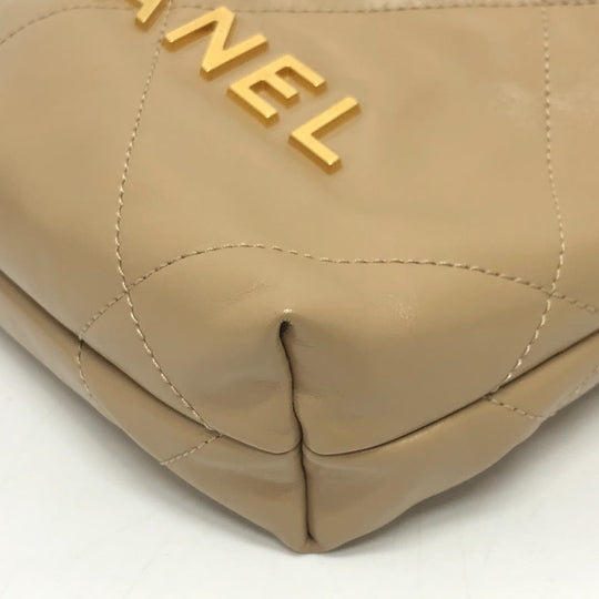 CHANEL Shoulder Bag AS3980 leather beige COCO Mark CHANEL22 Mini 2WAY Women Used Authentic