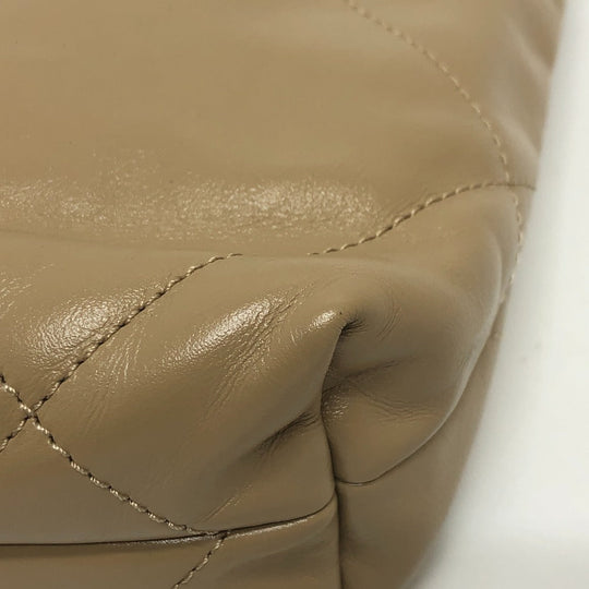 CHANEL Shoulder Bag AS3980 leather beige COCO Mark CHANEL22 Mini 2WAY Women Used Authentic