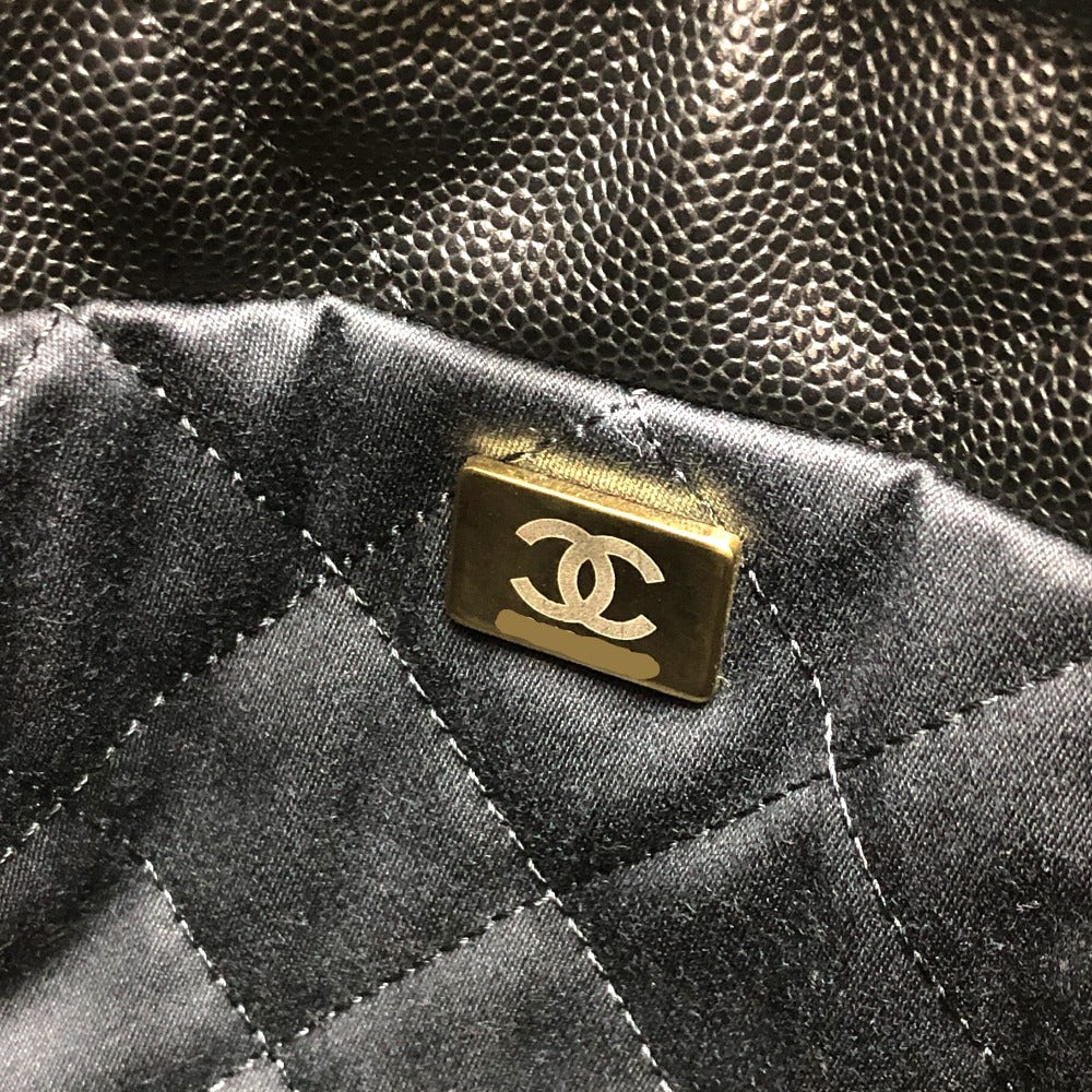 CHANEL Shoulder Bag AS3980 Caviar skin black Matrasse Chanel 22 So Black