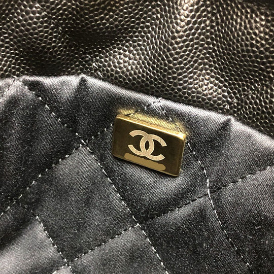 CHANEL Shoulder Bag AS3980 Caviar skin black Matrasse Chanel 22 So Black