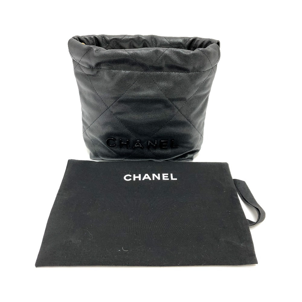 CHANEL Shoulder Bag AS3980 Caviar skin black Matrasse Chanel 22 So Black