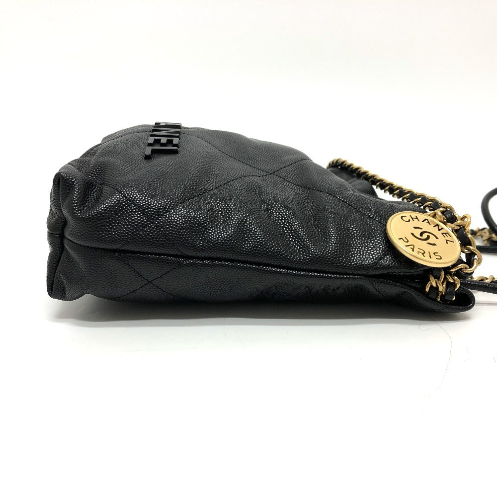 CHANEL Shoulder Bag AS3980 Caviar skin black Matrasse Chanel 22 So Black