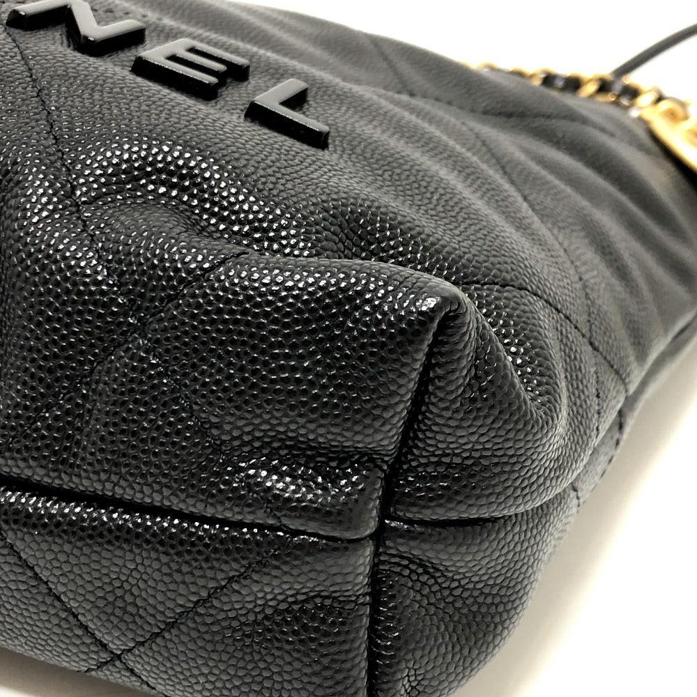 CHANEL Shoulder Bag AS3980 Caviar skin black Matrasse Chanel 22 So Black