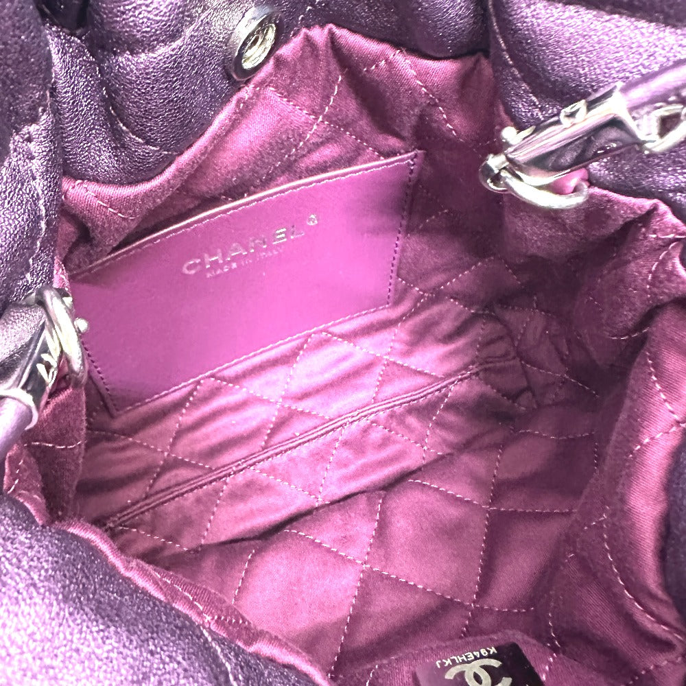 CHANEL Shoulder Bag AS3980 leather purple CHANEL22 Glitter All Purple Women Used Authentic