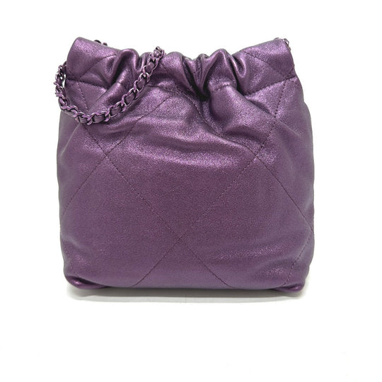 CHANEL Shoulder Bag AS3980 leather purple CHANEL22 Glitter All Purple Women Used Authentic