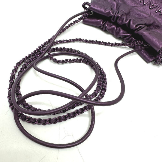 CHANEL Shoulder Bag AS3980 leather purple CHANEL22 Glitter All Purple Women Used Authentic